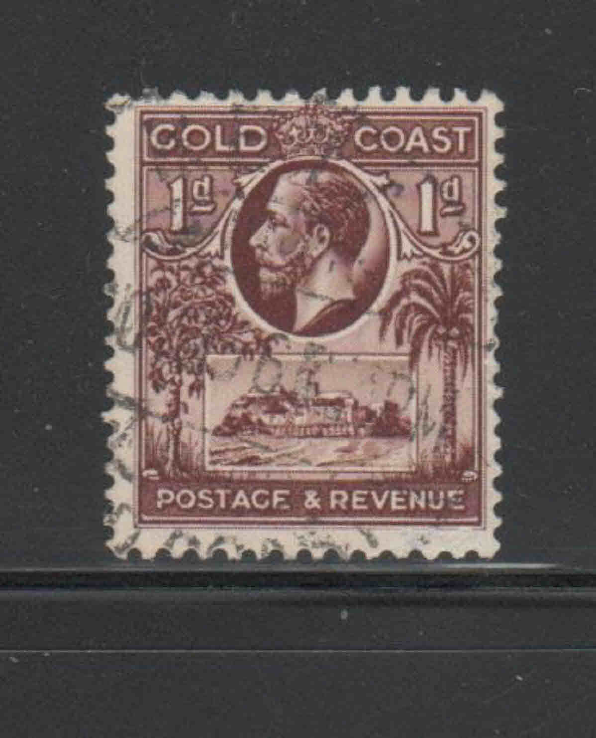 GOLD COAST #99 1928 1p KING GEORGE V & CHRISTIANBORG CASTLE F-VF USED a ...