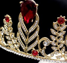 New Pageant Blue Red Tiara Wedding Bridal Rhinestone Crystal Crown Prom Headband
