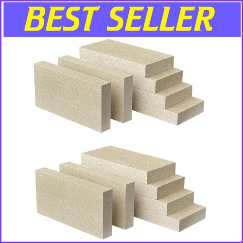 Upgrade Your Stove with 12-Pack Fire Bricks - 9x4.5x1.25, 2200°F Heat Resistance - Picture 1 of 9