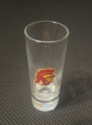 USC Trojans Tommy  Troy Logo Tall 2.5 oz Shooter Glass NCAA Big 10 Lot of 2  NEW