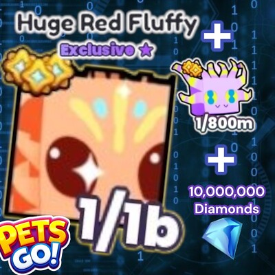 Pets GO. HUGE Red Fluffy + Jelly Alien + 10 Million Diamonds