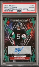 2023 Panini Phoenix DRAKE LONDON Thunderbirds /10 Green Prizm Auto #TBDL PSA 8