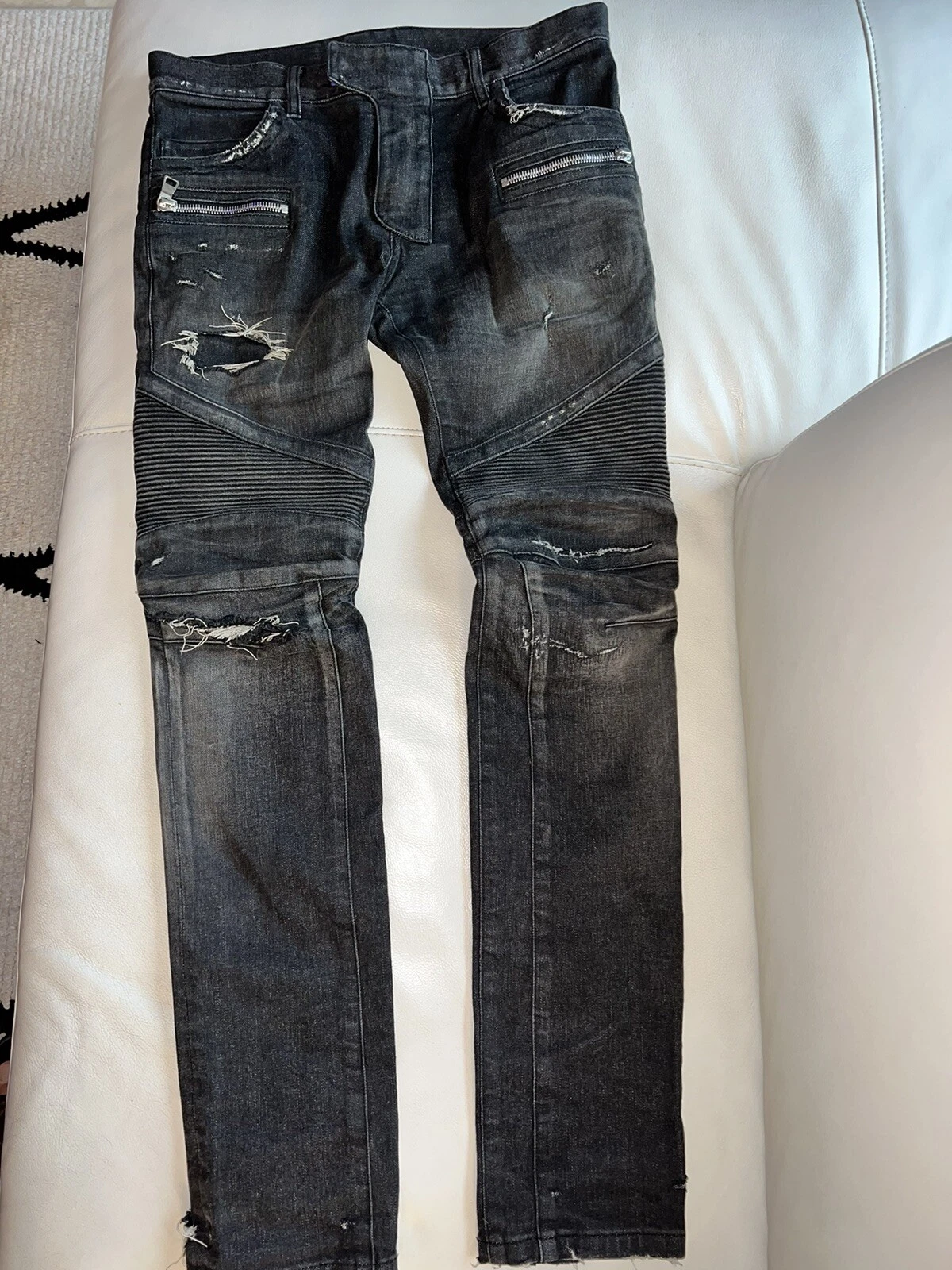Balmain — Authentic Men’s Balmain Biker Denim Jeans 1000% Authentic. Hard To Find Style.