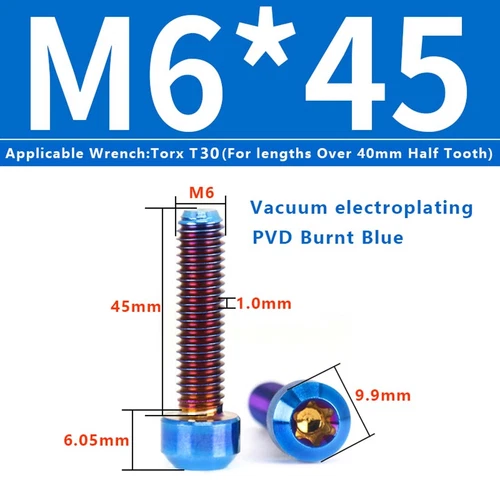 M4M5M6M8M10 Titanium Bolts Taper Cone Socket Head Motorcycle Modification Screws - Picture 71 of 205