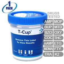 NEW Mintegrity Drug Test 14-Panel T-Cup Urine Home Kit 1-Pack #MI-TDOA-9145EFTK