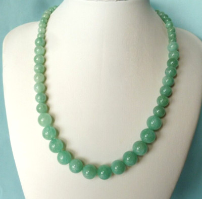 Burma Jade Halskette - 45 cm 220 ct - Verschluss massiv Silber