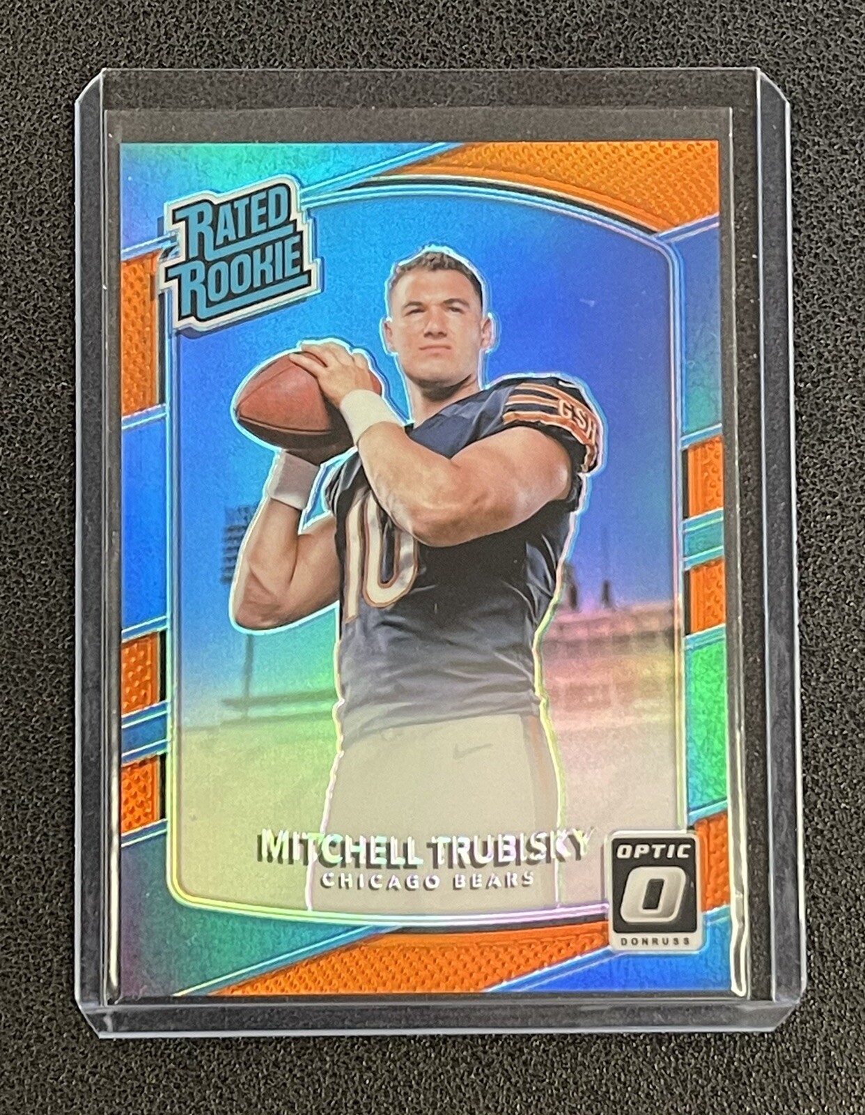 2017 DONRUSS OPTIC MITCHELL TRUBISKY ROOKIE RC ORANGE PRIZM #'D 141/199