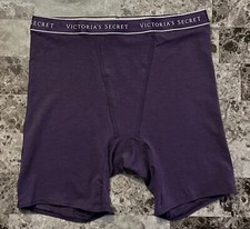 NWT VICTORIA'S SECRET PURPLE THICK LOGO WAISTBAND BOY BRIEF BOXER SHORTS PANTIES