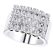 1.32 Ctw Round Natural Diamond Cluster Wedding Men's Band Ring 14K White Gold
