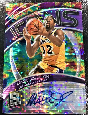MAGIC JOHNSON-2020/21 Spectra Prizm (#3/35) ICONS CELESTIAL AUTO/AUTOGRAPH-GEM?