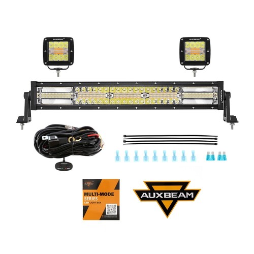 Auxbeam 22"+3" LED Light Bar 6 Modes Strobe Fog Light Driving Work Ditch Lights - Picture 12 of 12
