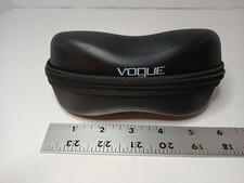 Vogue Clamshell Sunglasses Eyeglass Case Black Hard Case Zip Around