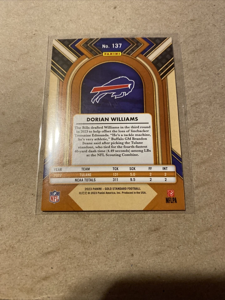2023 Panini Gold Standard #137 Dorian Williams 02/49 - Image 3 of 3