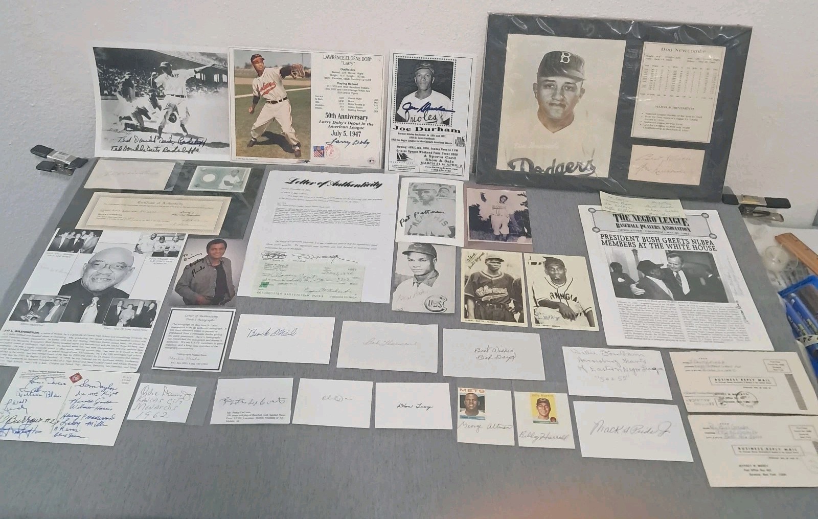 Huge Negro Leagues Autograph Collection Lot – Buck O’Neil Larry Doby Newcombe