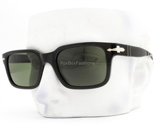 Persol Sunglasses PO 3272-S 95/31 Polished Black Silver Green Glass 53mm No Case