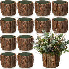 Rustic Wooden Vase Set for Wedding Centerpieces - 12 Farmhouse Decor Pots