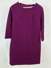 BODEN Quilted Texture Shift Pockets Classic Size 16R Plum Women Dress