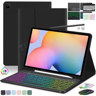QWERTZ Tastatur Hülle Maus für Samsung Galaxy Tab S6 Lite 10,4 SM-P627 P625 P619