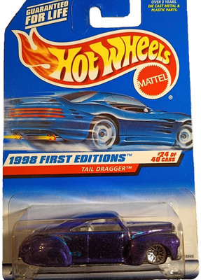 1997 Hot Wheels 1998 First Editions Purple Tail Dragger  1:64