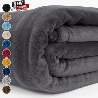 Extra große Fleecedecke superweich Wendebett Sofaüberwurf Double & King UK