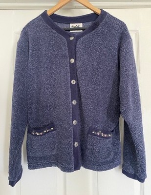 Vintage 90s Northern Reflections Cottage Floral Embroidered Cardigan Women Large