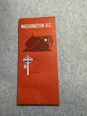 Vintage 1969 American Oil Washington DC Street Road Map Travel Guide Folded