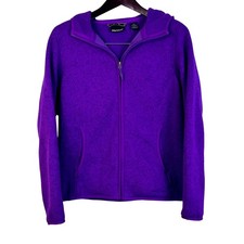Marmot Women Medium Purple Fleece Full Zip Hooded Jacket Outdoor Casual N646
