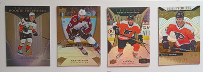 UD Trilogy Rookie Premieres /999:Kaut #71/Comtois #60 read/Farabee #72/Morin #53
