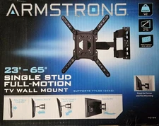 Armstrong 23" - 65" Single Stud Full  Motion Swivel Tilt TV Wall Mount