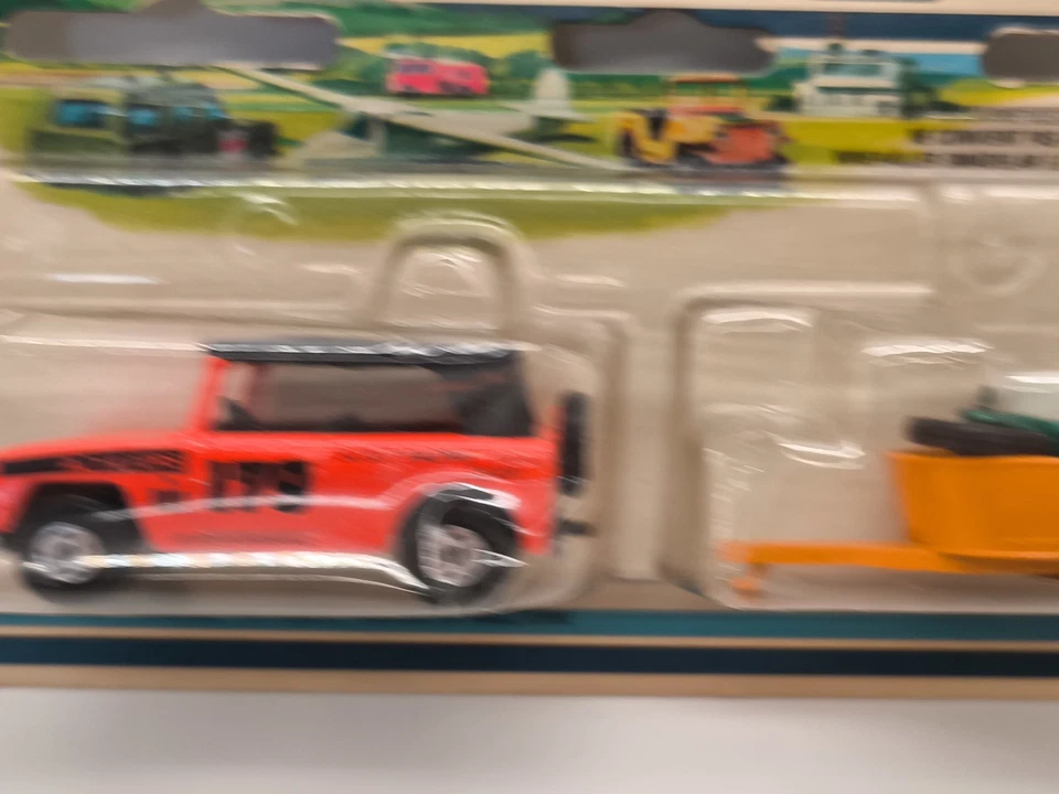 TWO PACK FIELD CAR+HONDA TRAILER ORANGE MATCHBOX SUPERFAST TP-8 ENGLAND 1978 OVP - Bild 2 von 4