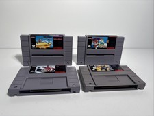 X 4 SNES Super Nintendo NTSC Games Bundle Tested Urban Strike Mario Paint Looney