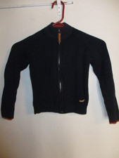 Joules Boys Brinklow Ribbed Knit Full Zip Up Cotton Cardigan Sweater in Navy 5