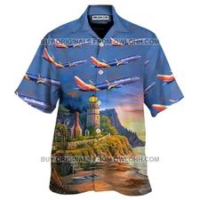 Southwest Airlines Boeing 737 800 Unisex Hawaiian Shirt