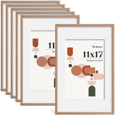 Fun Memories 11X17 Picture Frame Set Of 6 Display 8X12 Mat Or Without Mat Hd