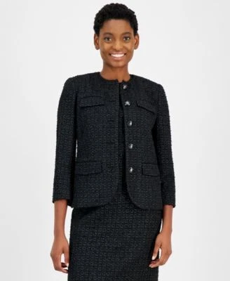Anne Klein Womens Tweed 34-Sleeve Butto Anne 91309002406 16 RT $189.0