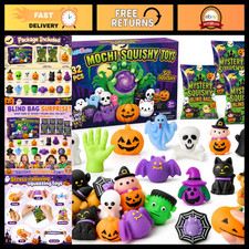 32Pcs Halloween Squishy Toys - Party Favors, Blind Bag Treats, Stress Relief Gif