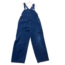 Vintage LA Gate Jeans Denim Overalls XL 32 Made in Taiwan 100% Cotton 