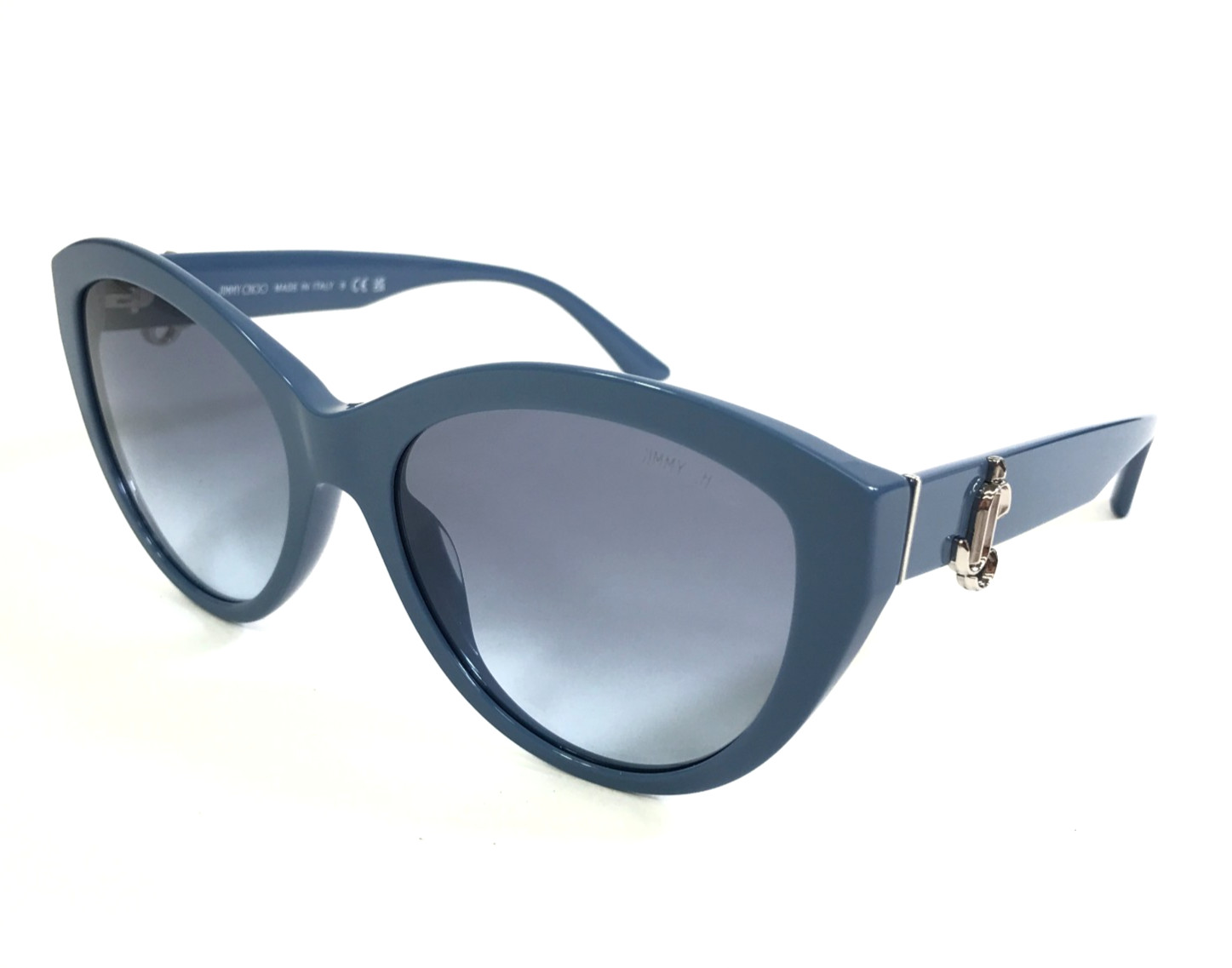 Jimmy Choo Sunglasses JC5007 5012/19 Shiny Blue Cat Eye w/ blue Gradient Lenses