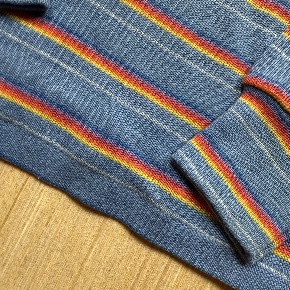 Camiseta Top Vintage Arco Iris Rayas Años 80 70 Cuello Alto Niño Pequeño Talla 5 Bebé Foto 3 de 4