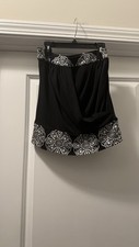 White House Black Market Black White Strapless Top NWOT Size XS