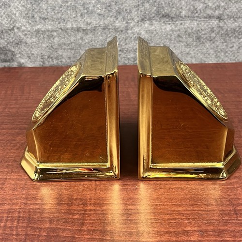Vintage USMC Emblem Brass Bookends United States Marine Corps Semper FI - Picture 3 of 7