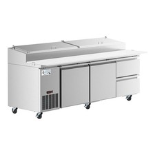 93" 2 Door Refrigerated Pizza Prep Table with 2 Drawers