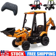 12V Electric Ride On Excavator Front Loader Digger Toy Kid Remote Control Car