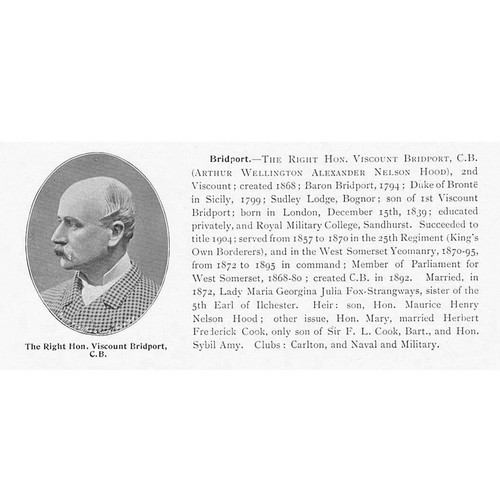 Arthur Wellington Alexander Nelson Hood Viscount Bridport - Antikdruck 1910
