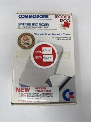 Commodore Modem 1200 Boxed C64 C128 VIC-20 SX-64 - Untested