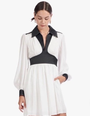 staud black and white dress Staud Harper Dress Black main image 1
