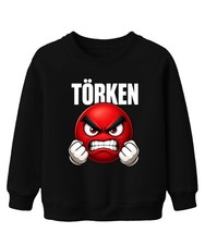 TURKS Angry Emoji Red Clenched Fists Unisex Kids Sweatshirt Jumper