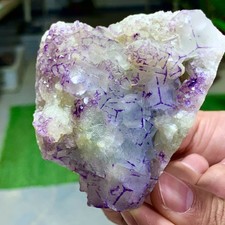 322G Natural Purple Fluorite Cube Crystal Mineral Specimen/China