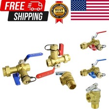 Tankless Water Heater Service Valve Kit with Pressure Relief Valve 3/4-Inch I...