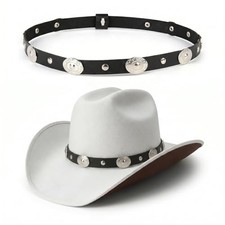 Adjustable Hat Band for Western Cowboy Hats for Men and Women, Leather Style